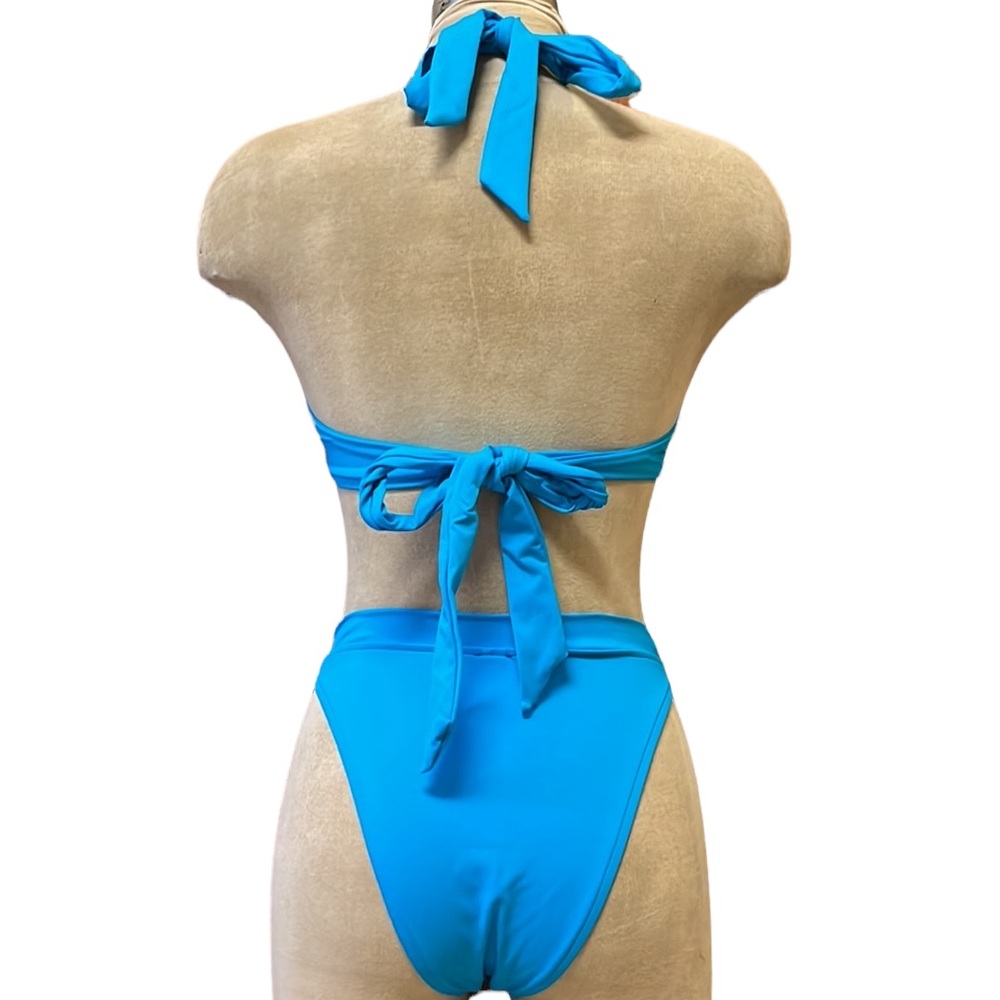 Victoria’s Secret Bikini Swimsuit Halter High Waist 32C S Small New - Picture 2 of 6